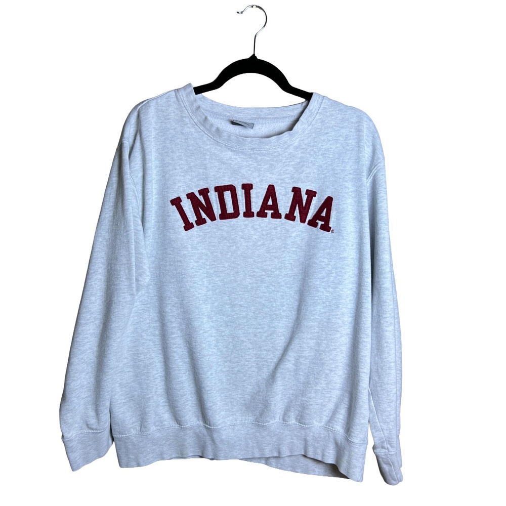MV Sport Indiana University Sweatshirt Unisex Large Gray Crewneck Preppy L